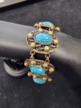 Vintage Egyptian Scarab Bracelet